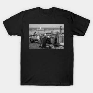 Tractor towing a crab boat on Cromer beach T-Shirt